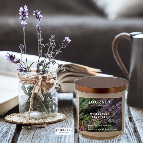White Sage and Lavender Journey Soy Wax Candle