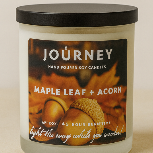 Maple Leaf and Acorn Journey Soy Candle