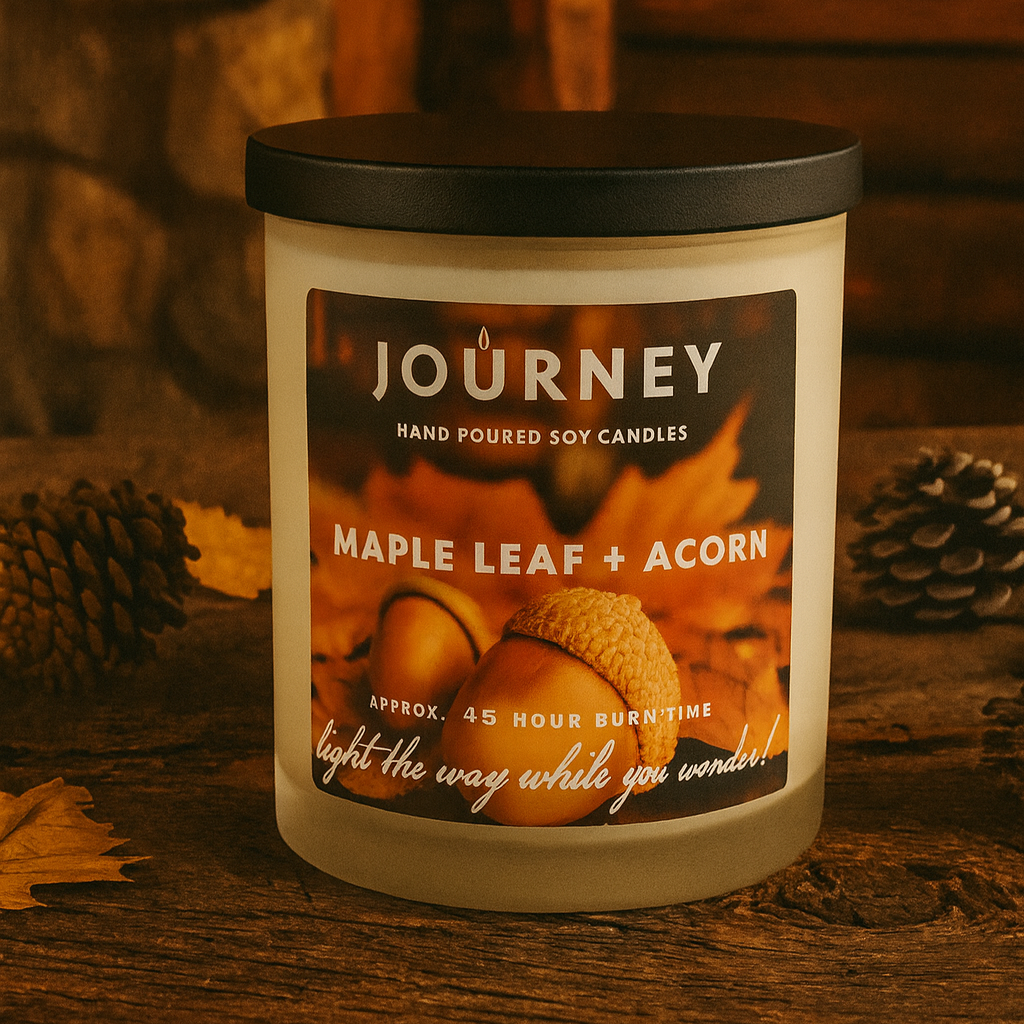 Maple Leaf and Acorn Journey Soy Candle